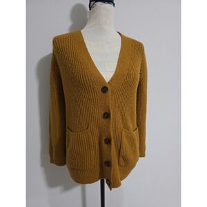 Forever 21 cardigan Women Size Medium light brown pockets Sweater knit Workwear
